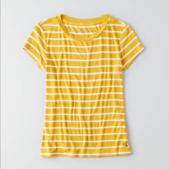 American Eagle Outfitters Tops - AEO Soft & Sexy Yellow Striped Tee